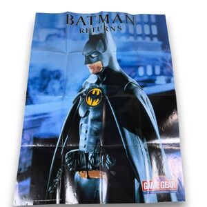 ORIGINAL 1992 BATMAN RETURNS 17x22" POSTER from Sega Genesis Game Gear - Vintage